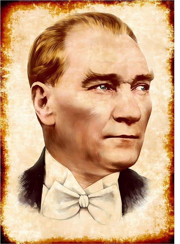 Bedeko Mustafa Kemal Atatürk Tasarım Ahşap Tablo 18Cm X 27Cm - Image 1