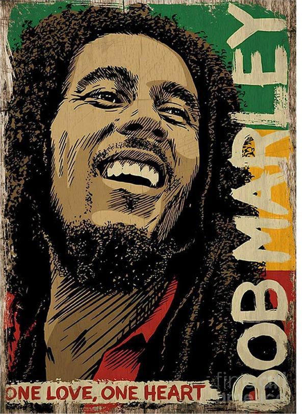 Bedeko Bob Marley Art Mdf Poster 18Cm X 27Cm - Image 1