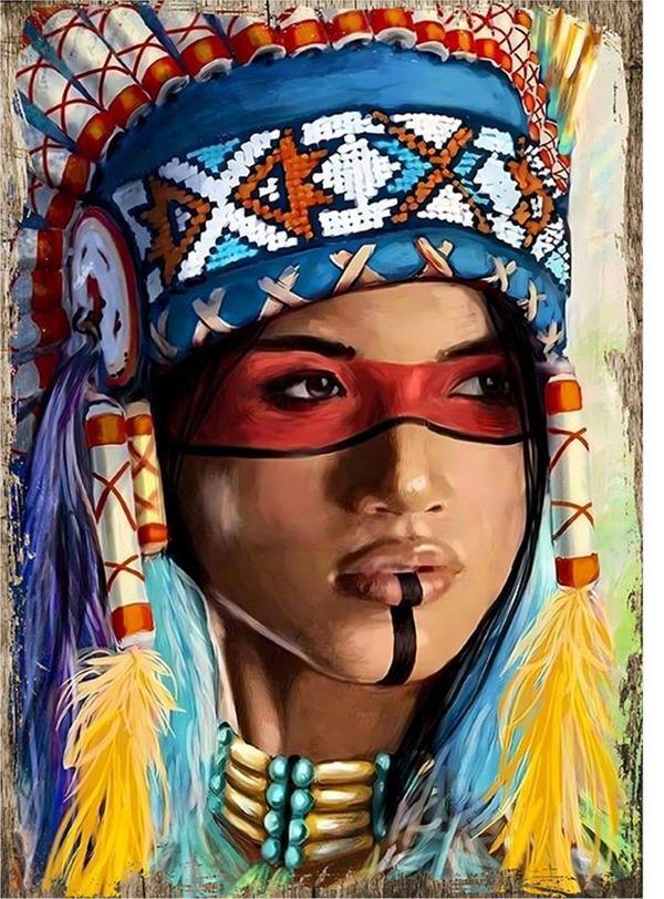 Bedeko Kızılderili Kadın Art Mdf Poster 18Cm X 27Cm - Image 1