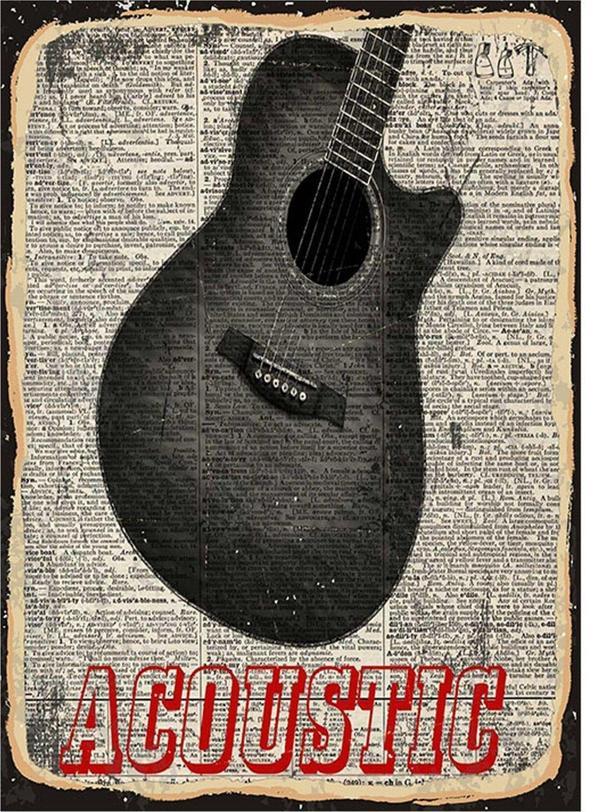 Bedeko Akustik Gitar Mdf Poster - Image 1