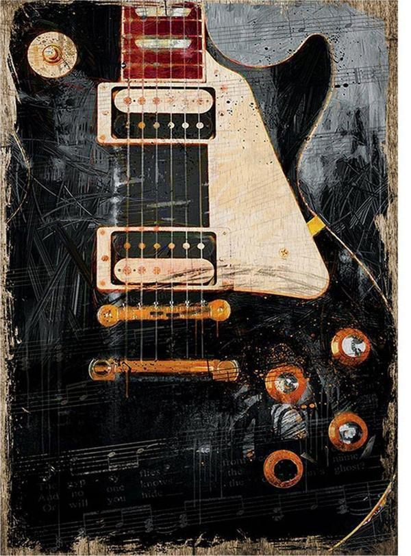Bedeko Gibson Gitar Art Mdf Poster - Image 1
