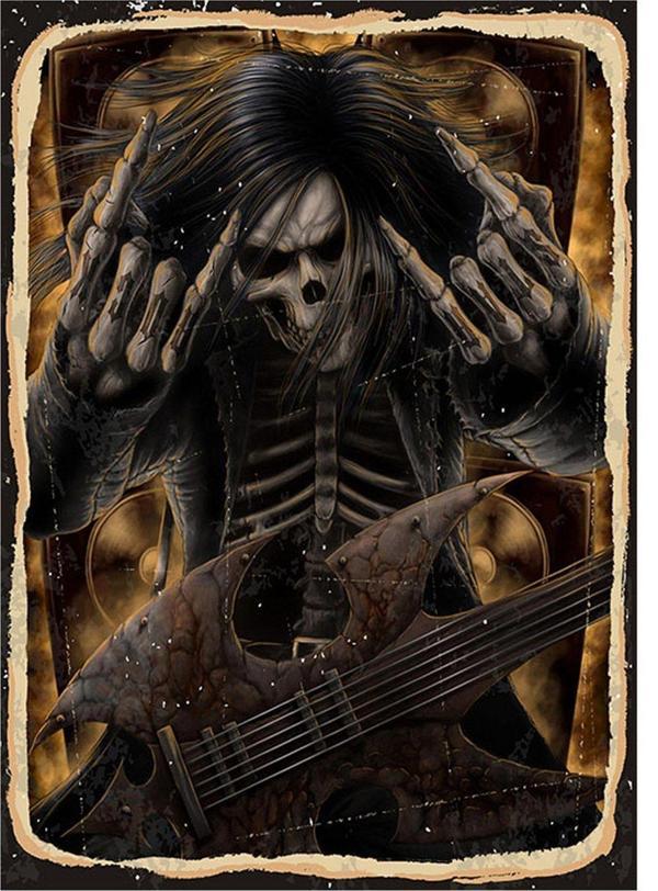Bedeko Gitarist İskelet Mdf Poster - Image 1