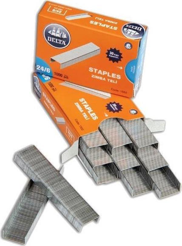 Delta 1552 24/6 Zımba Teli Beyaz 1000li x 10 Kutu - Image 1