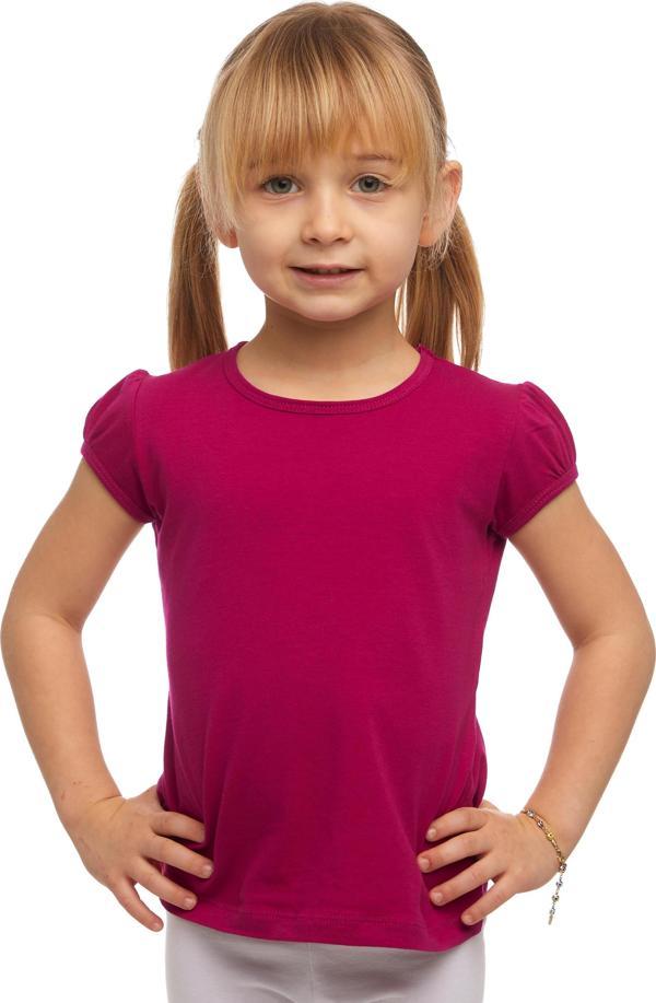 Mürdüm Basic Kız Çocuk Sıfır Yaka Karpuz Kol Tişört - Image 1