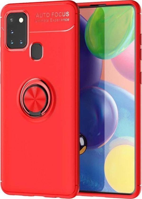 Samsung Galaxy A21S Kılıf Yatay ve Dikey Stand Özellikli içi Petekli Yüzüklü Silikon Range Kapak - Image 1