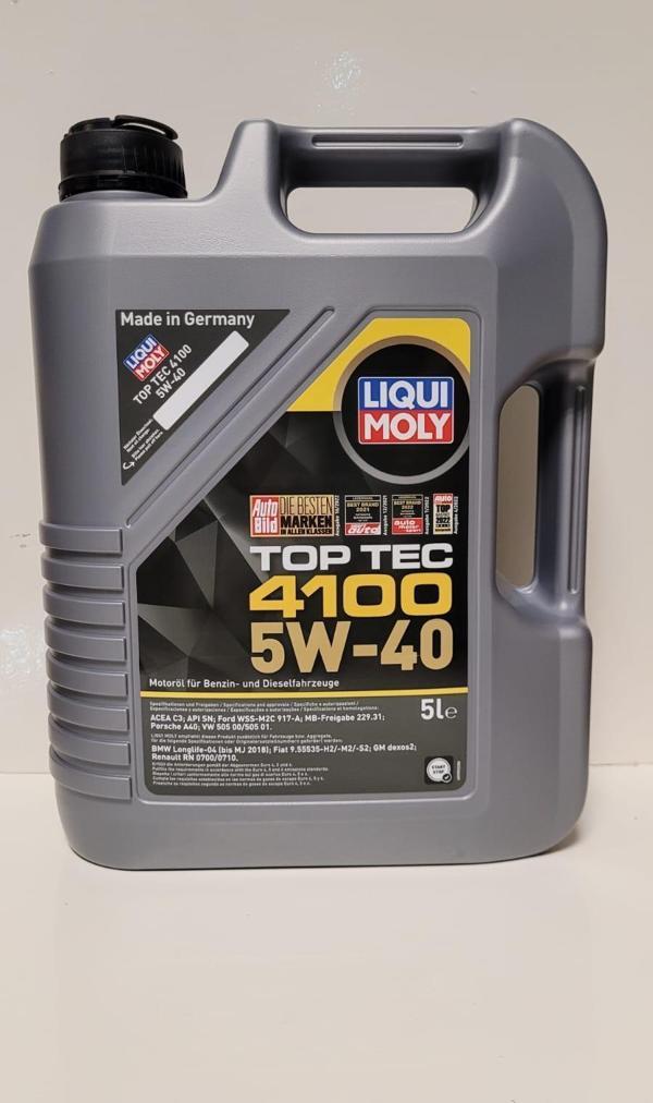 LIQUI MOLY TOP TEC 4100 5W-40 5 LİTRE MOTOR YAĞI - Image 1