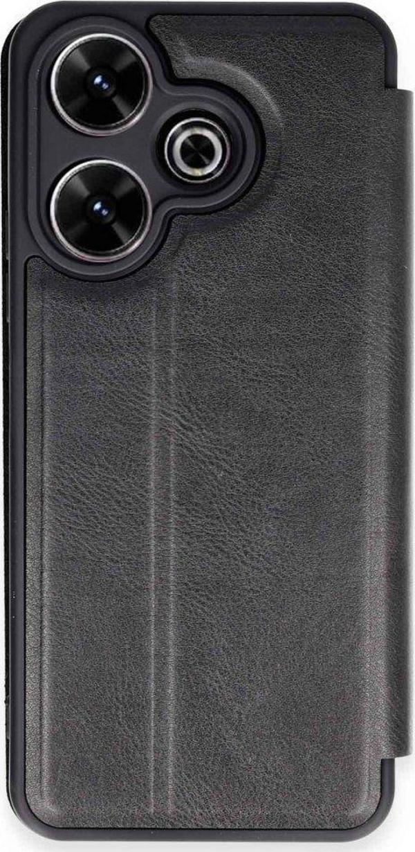 Xiaomi Redmi 13 Kılıf Yatay Standlı Kartlıklı içi Silikon Dışı Deri Kapaklı Flip Cover Kapak - Image 1