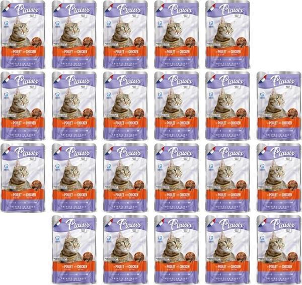 Plaisir 100Gr Pouch Chicken and Liver Tavuk Etli Ciğerli 22Adet Kedi Maması - Image 1