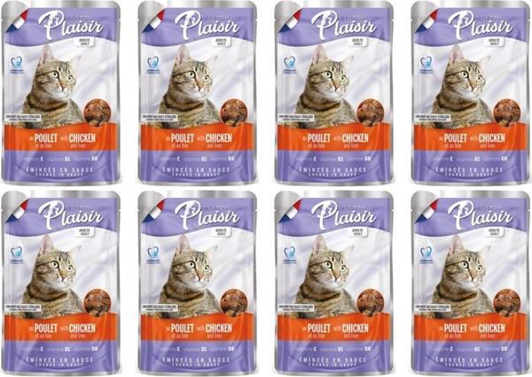 Plaisir 100Gr Pouch Chicken and Liver Tavuk Etli Ciğerli 8Adet Kedi Maması - Image 1