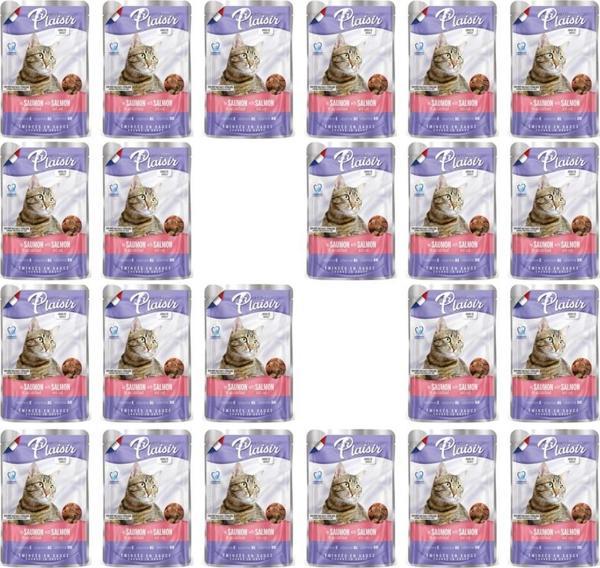 Plaisir 100Gr Pouch Salmon and Cod Somon Morina Etli 22Adet Kedi Maması - Image 1
