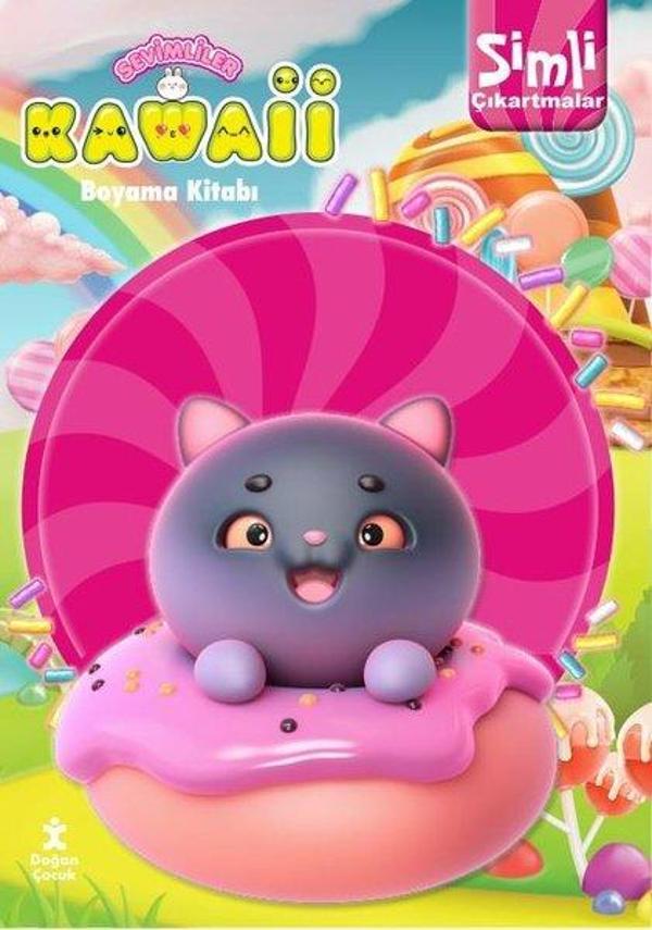 Kawaii Simli Çıkartmalı Boyama Kitabı - Doğan Çocuk - Image 1