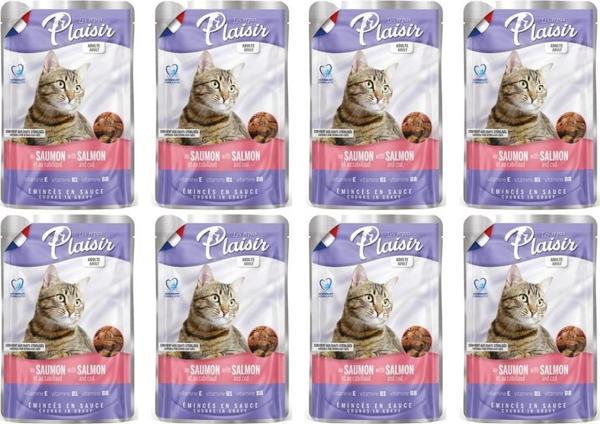 Plaisir 100Gr Pouch Salmon and Cod Somon Morina Etli 8Adet Kedi Maması - Image 1