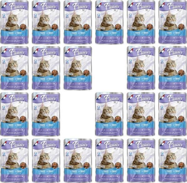 Plaisir Pouch 100Gr Alabalık Karides Etli 22Adet Kedi Maması - Image 1