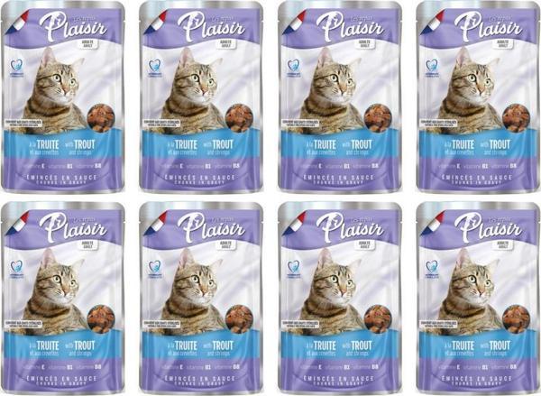Plaisir Pouch 100Gr Alabalık Karides Etli 8Adet Kedi Maması - Image 1