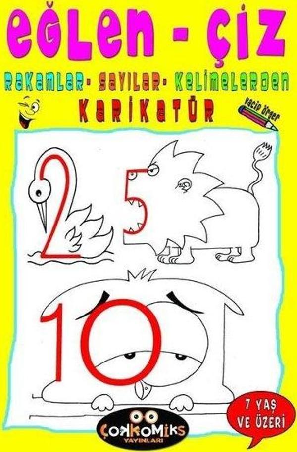 Eğlen - Çiz Rakamlar - Sayılar - Kelimelerden Karikatür - Çokkomiks Yayınları - Image 1