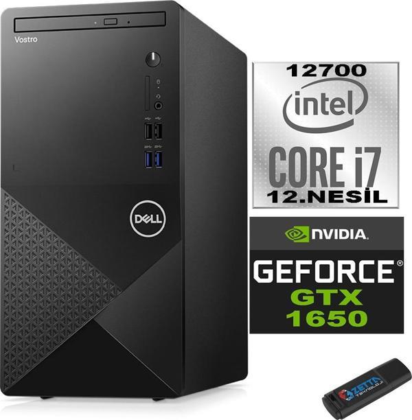 Dell Vostro 3910 mt Intel Core I7 12700 16GB 256GB SSD Ubuntu Nvidia Nvidia GTX1650-4GB Masaüstü Bilgisayar N3910GTX1650U06 + Zetta USB Bellek - Image 1