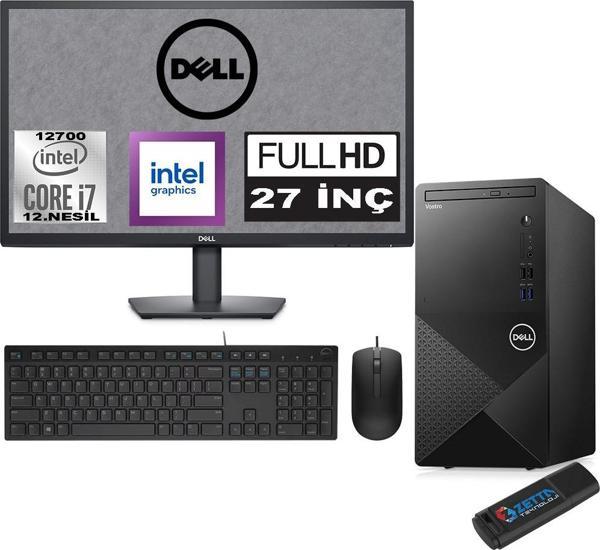 Dell Vostro 3910 mt Intel Core I7 12700 48GB 256GB SSD 27" Fhd Ubuntu Intel® UHD Graphics 770 Masaüstü Bilgisayar 27N3910EMEAU21 + Zetta USB Bellek - Image 1