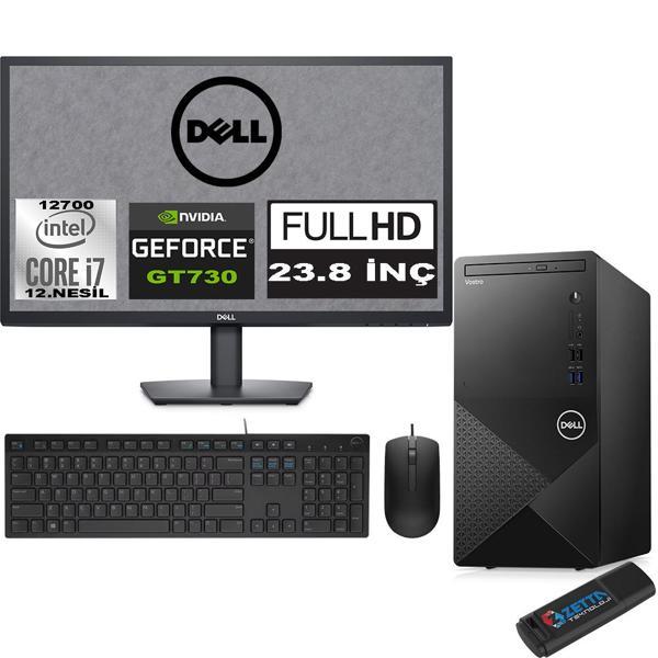Dell Vostro 3910 mt Intel Core I7 12700 64GB 1tb SSD 23.8" Fhd Windows 11 Home Nvidia GT730-4GB Masaüstü Bilgisayar 23N3910GT730H28 + Zetta USB Bellek - Image 1