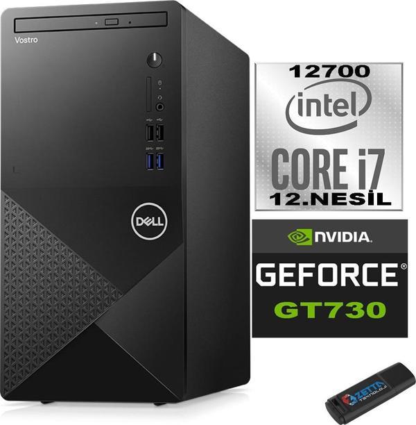 Dell Vostro 3910 mt Intel Core I7 12700 64GB 256GB SSD Windows 11 Home Nvidia GT730-4GB Masaüstü Bilgisayar N3910GT730H26 + Zetta USB Bellek - Image 1