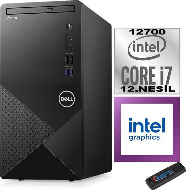 Dell Vostro 3910 mt Intel Core I7 12700 64GB 512GB SSD Ubuntu Intel® UHD Graphics 770 Masaüstü Bilgisayar N3910EMEAU27 + Zetta USB Bellek - Image 1