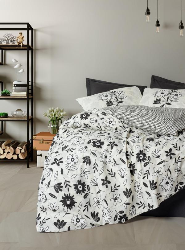 Cotton Box Balance Ranforce Çift Kişilik Nevresim Takımı Meresa Siyah - Image 1