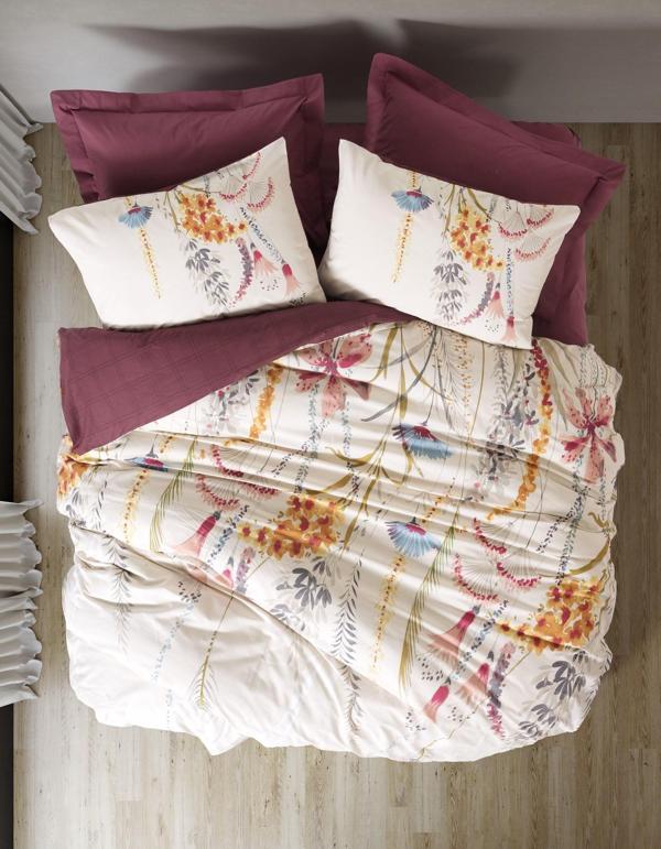 Cotton Box Çift Kişilik Nevresim Takımı Flos Bordo - Image 1