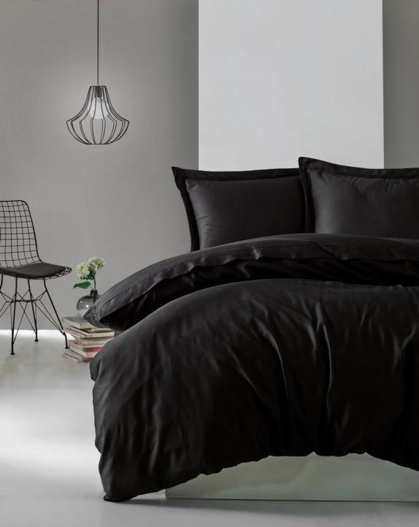Cotton Box Elegant Saten Tek Kişilik Nevresim Takımı Siyah - Image 1