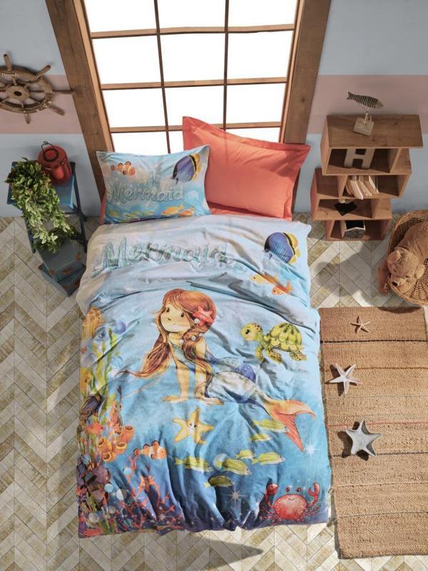 Cotton Box Junior Tek Kişilik Nevresim Takımı Mermaid Mercan - Image 1