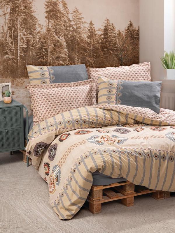 Cotton Box Ethnic Çift Kişilik Nevresim Takımı Dakota Gri - Image 1