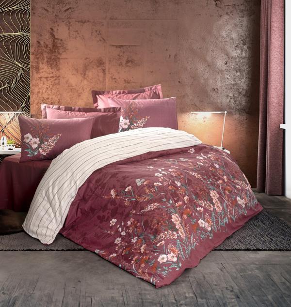 Cotton Box Feminen Tek Kişilik Nevresim Takımı Vina Bordo - Image 1