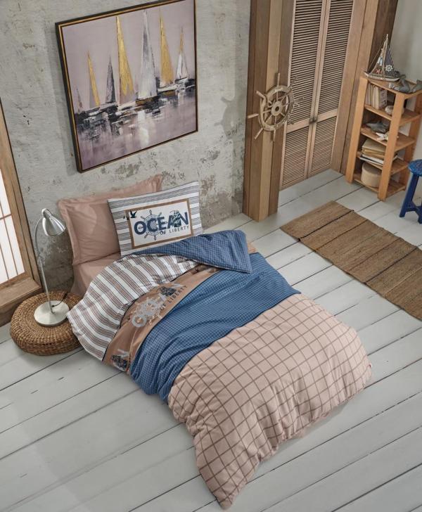 Cotton Box Genç Odası Tek Kişilik Nevresim Takımı Ocean Lacivert - Image 1