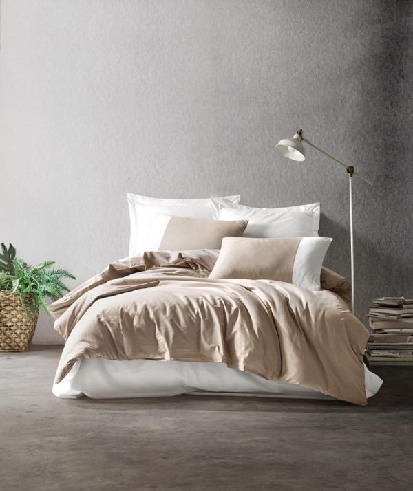 Cotton Box Plain Çift Kişilik Nevresim Takımı Vizon - Krem - Image 1