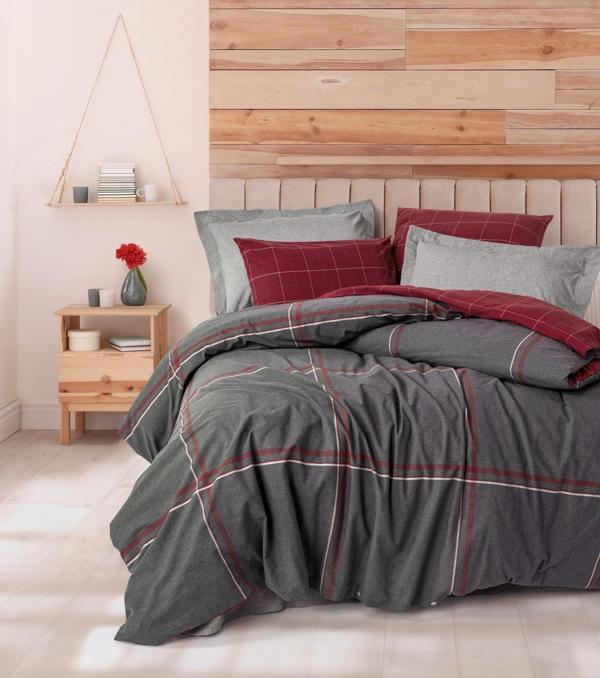 Cotton Box Warm Flanel Çift Kişilik Nevresim Takımı Sento Gri - Image 1