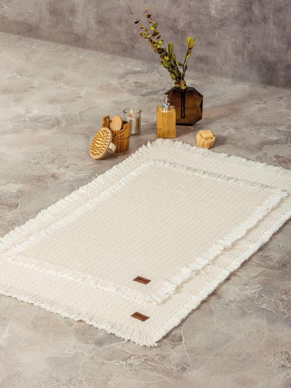 Cotton Box Bath Rug Set Krem 75x125 60x90 - Image 1