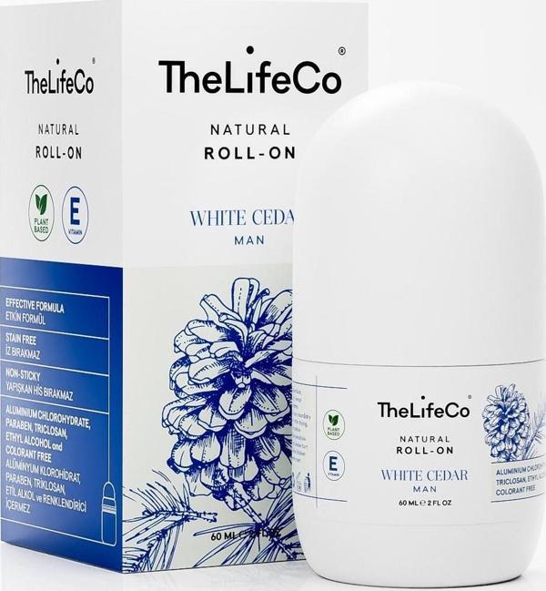 TheLifeCo Doğal  Roll-on Deodorant White Cedar 60ML – Erkek - Image 1