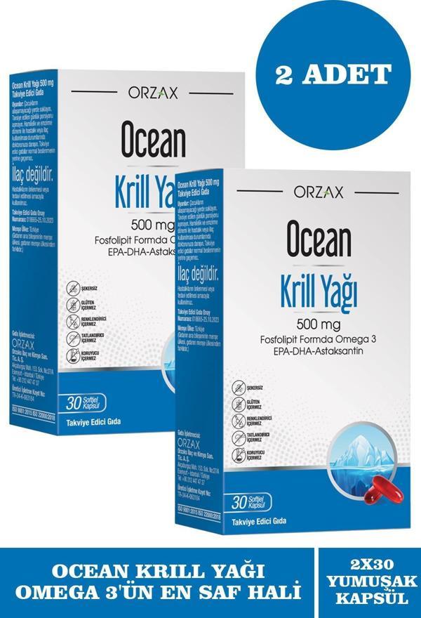 Ocean Krill Oil 500 mg 30 Kapsül 2 Adet - Image 1