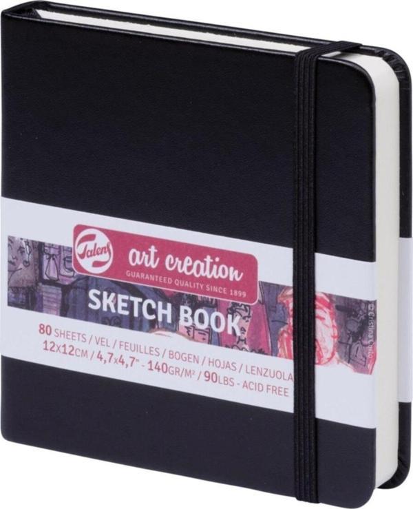 Sketchbook Sert Kapak Eskiz Çizim Defteri 12x12 Cm. 140 Gr 80 Yp Siyah - Image 1