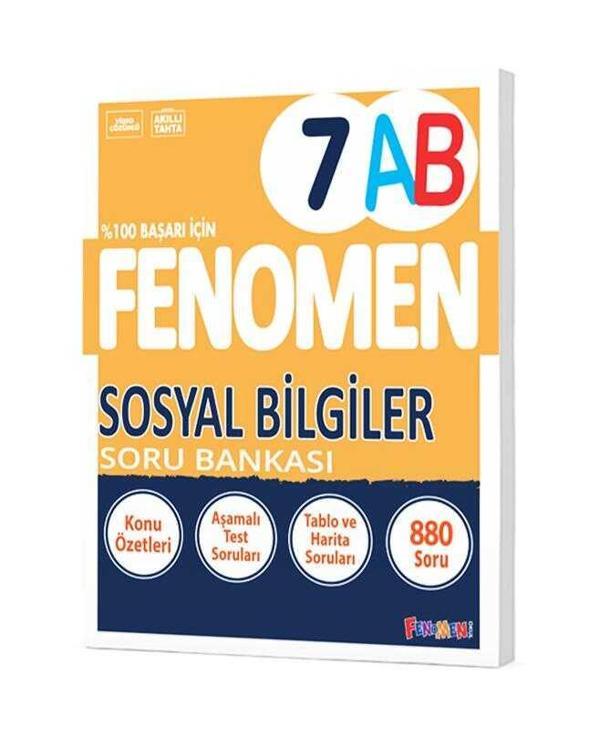 Fenomen Yayınları 7. Sınıf Soyal Bilgiler A-B Soru Bankası - Otopsi Yayınevi - Image 1