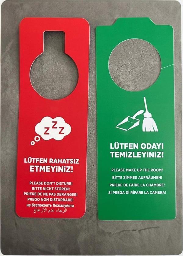  Buklet Otel 100 Adet DND Çift Taraflı Kart (Rahatsız Etmeyin / Odayı Temizleyin Kart) - Image 1
