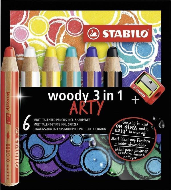 Stabilo Arty Woody 6'Lı Renkli Boya Kalemi, 3'Ü 1 Arada, ,6 Standart Renk - Image 1