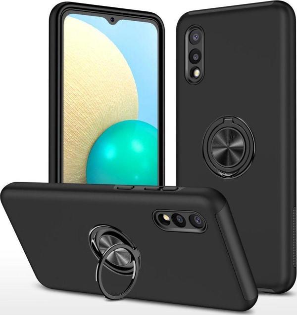 Samsung Galaxy A02 Kılıf Soft Tasarım Elit Yüzüklü Lüx Kapak - Image 1