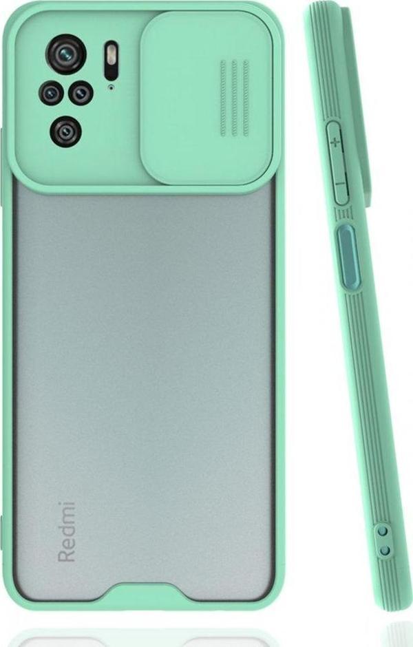 Xiaomi Redmi Note 10S Kılıf Darbelere Dayanıklı Kamera Koruma Sürgülü Platin Kapak - Image 1