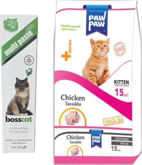 Paw Paw Yavru Kedi Maması 15 kg + Multi Vitaminli Malt - Image 1