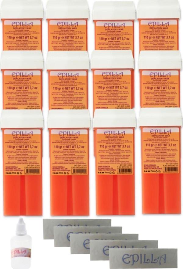 12 Adet Sir Ağda Kartuşu Roll-on Hassas Cilt Pudralı-11 Metre Ağda Bezi - Image 1