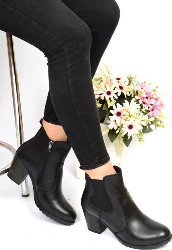 Scavia Orto Pedik 7 Cm Topuklu Deri Bayan Günlük Bot  - Image 1