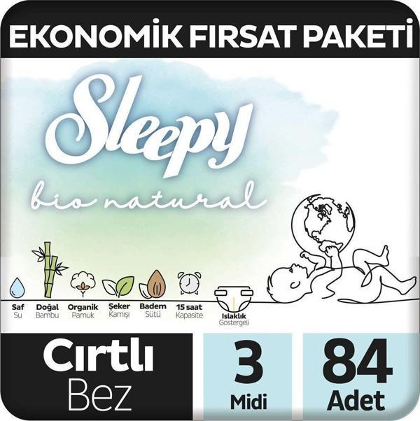 SLEEPY BİO NATURAL CIRTLI BEZ 3NO 42Lİ 2 ADET  - Image 1