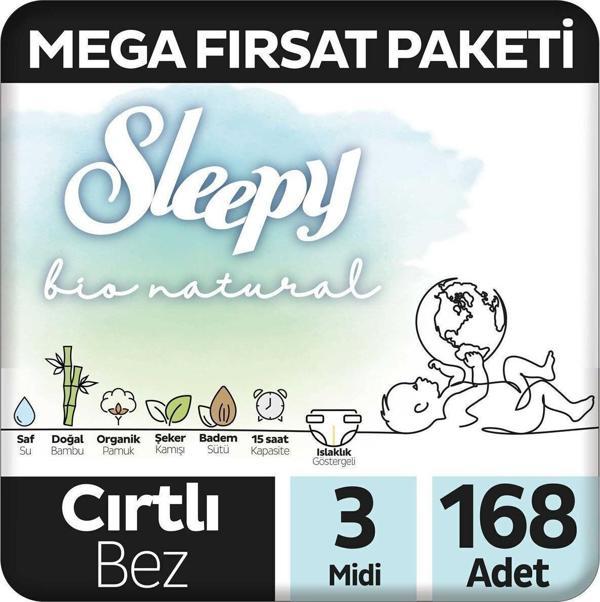 SLEEPY BİO NATURAL CIRTLI BEZ 3NO 42Lİ 4 ADET  - Image 1