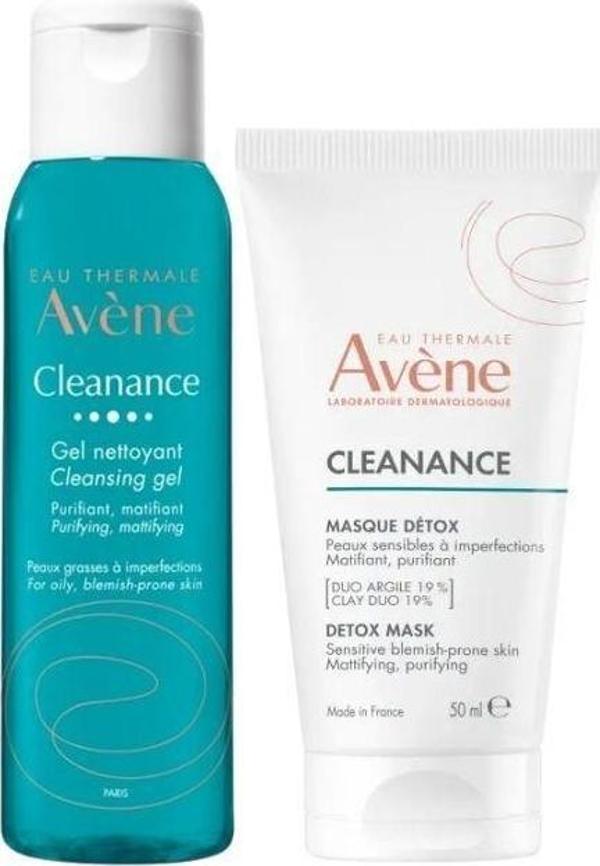 Avene Cleanance Detox Mask 50 ml + Cleanance Cleansing Gel 100 ml Hediyeli Bakım Kiti - Image 1