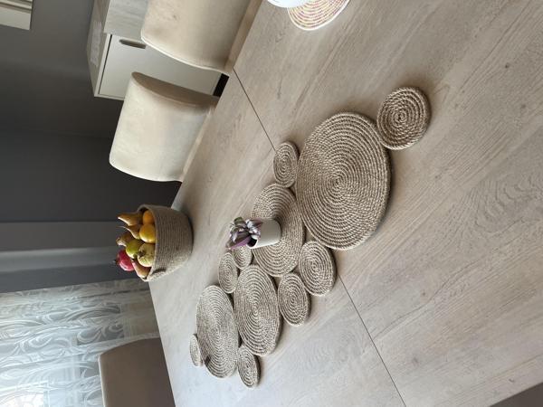 Doğal Jüt Hasır Runner, 100x30cm, El Yapımı Jüt Halat Salon Sehpa Örtüsü, Mutfak Masa Örtüsü, Ranır - Image 1