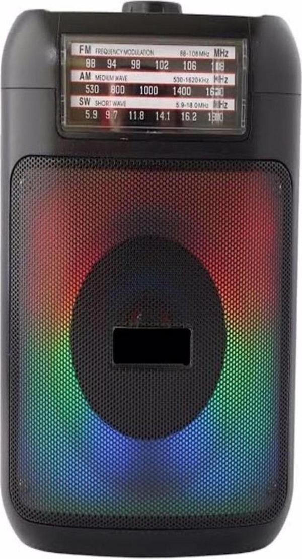 Ktf-1421 Rgb Işıklı 3" Bluetooth Hoparlör Usb Tf Aux Destekli Standlı Radyolu Hoparlör - Image 1